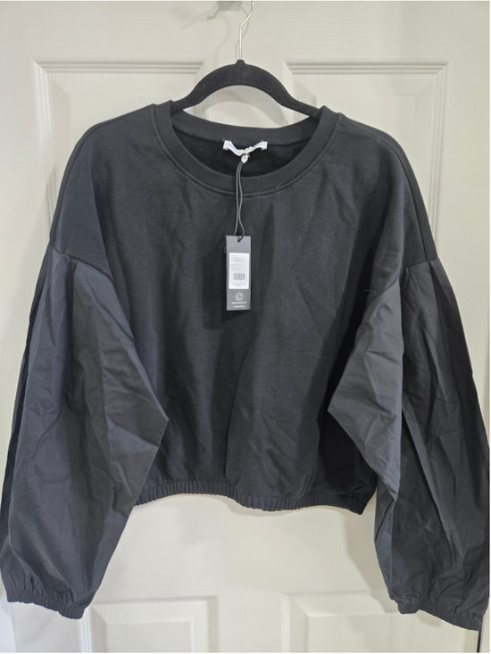 Rebecca Minkoff Tops - Women's Rebecca Minkoff Black Julia Combo Long Sleeve Sweatshirt Size XL